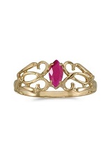 nice marquise ruby filigree yellow gold birthstone baby ring